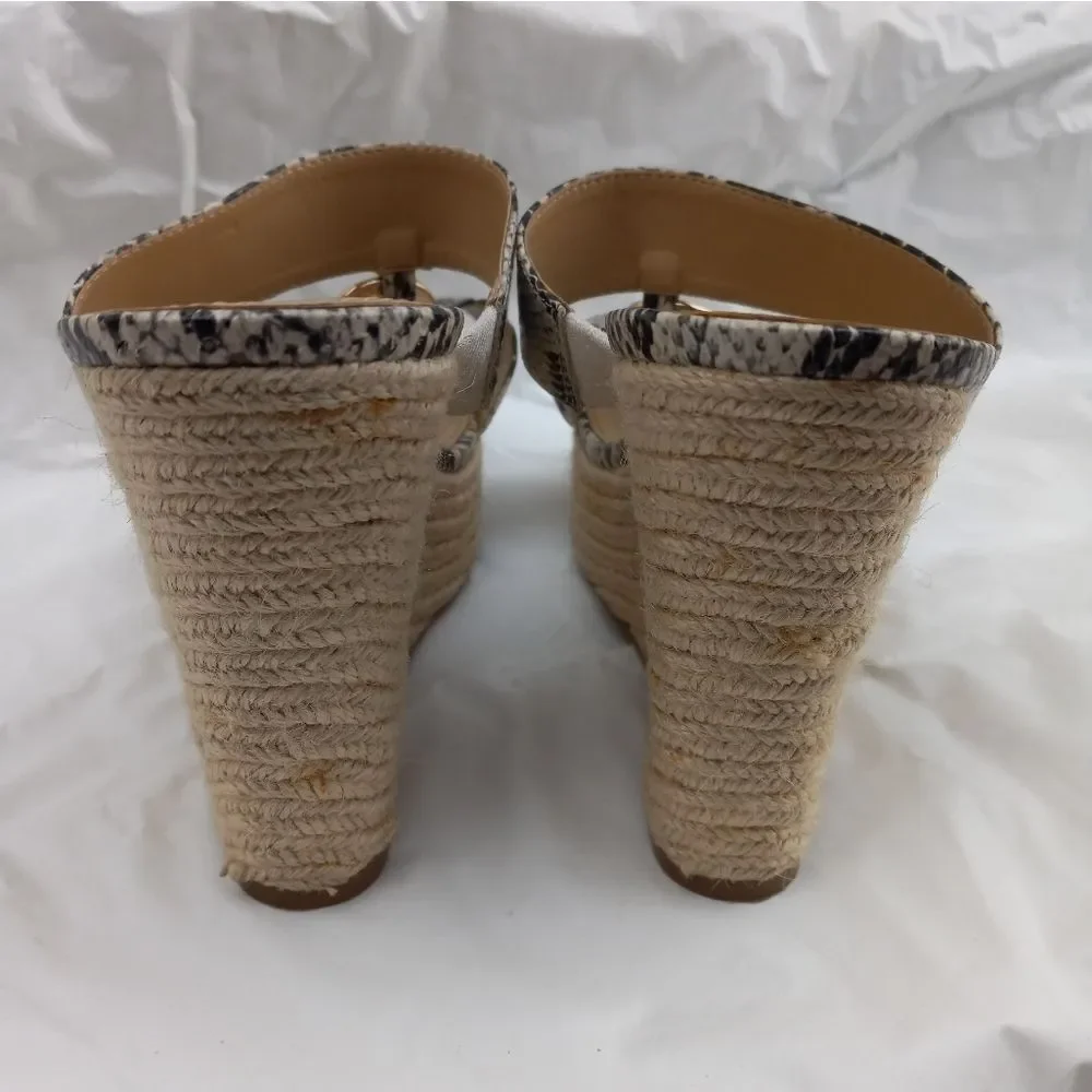 Victoria's Secret Spadrille Wedges Slip In Snakeskin Size 8.5 B